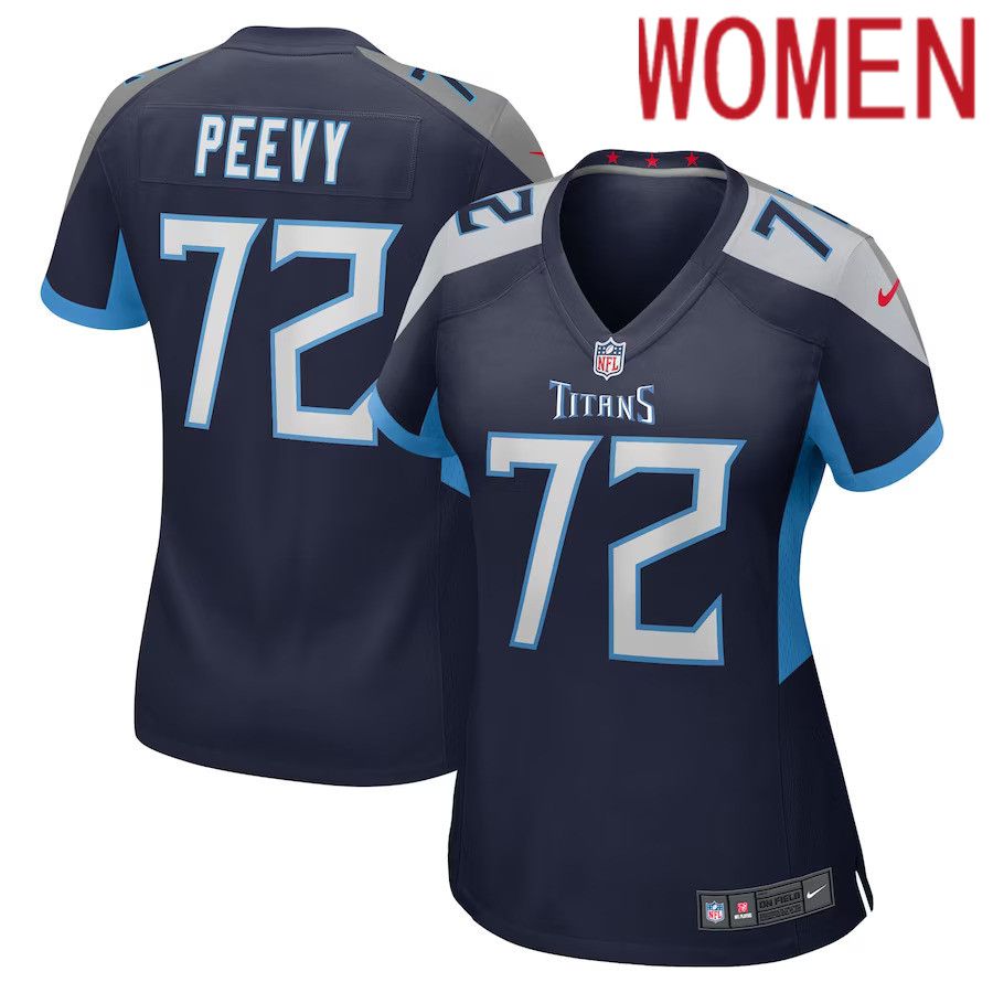 Women Tennessee Titans #72 Jayden Peevy Nike Navy Game Player NFL Jersey